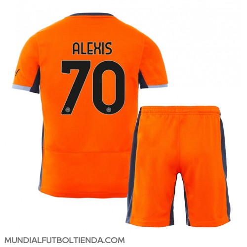 Camiseta Inter Milan Alexis Sanchez #70 Tercera Equipación Replica 2023-24 para niños mangas cortas (+ Pantalones cortos)